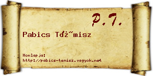 Pabics Témisz névjegykártya